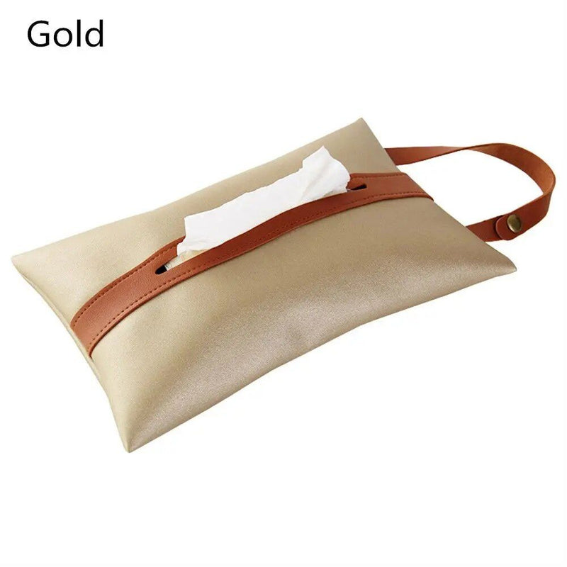 PU leather car seat tissue holder, view 5 - MRSLM