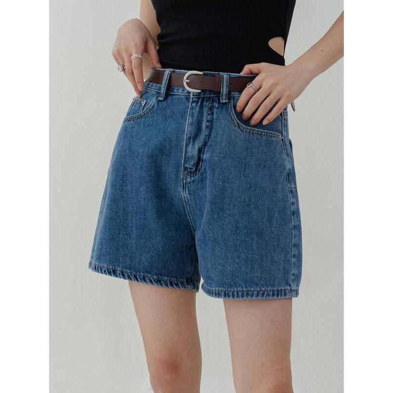 High waist denim shorts, view 7 - MRSLM