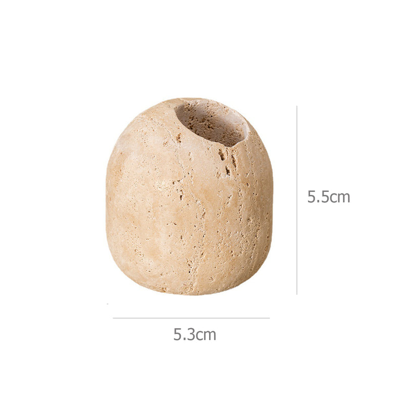 beige travertine match holder, view 7 - MRSLM