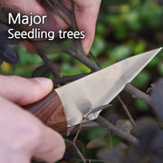 solid wood handle grafting knife, view 4 - MRSLM