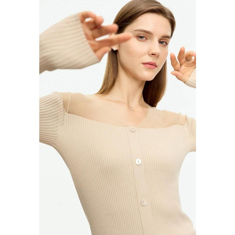 slim-fit V-neck patchwork sweater, view 24 - MRSLM
