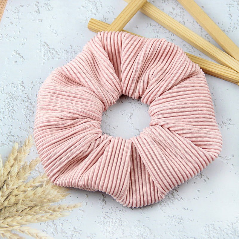 oversized pleated striped scrunchie, view 7 - MRSLM