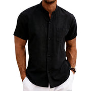 men's linen short sleeve shirt, view 6 - MRSLM