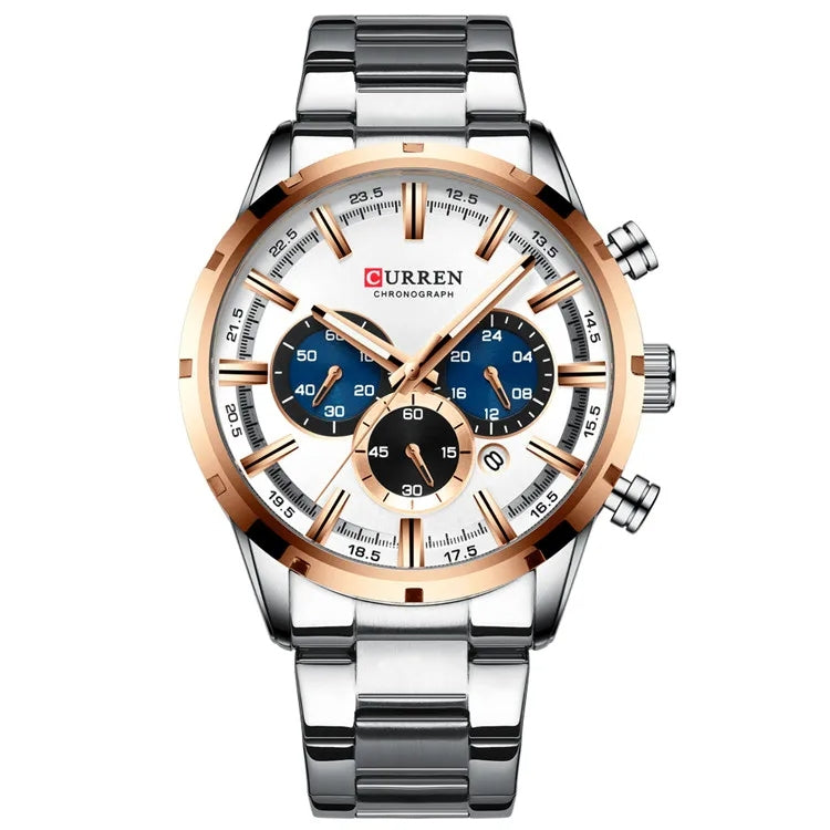 men's stainless steel quartz watch, view 4 - MRSLM