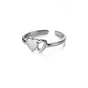 minimalist adjustable heart ring, view 3 - MRSLM