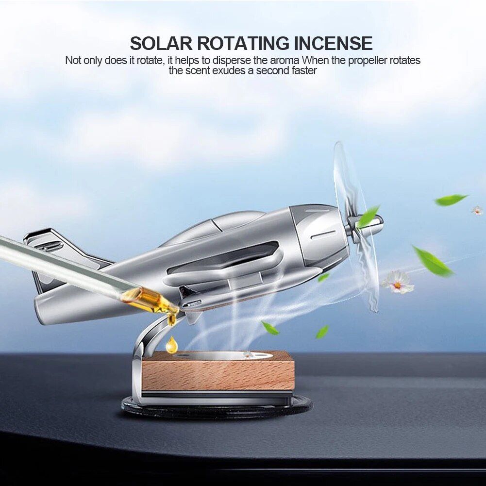 Solar-Powered Aircraft Car Air Freshener and Ornament