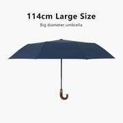 large wood handle automatic golf umbrella, view 9 - MRSLM