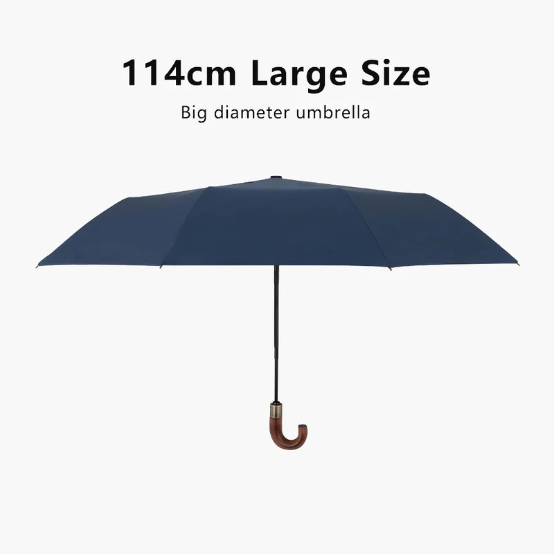 large wood handle automatic golf umbrella, view 9 - MRSLM