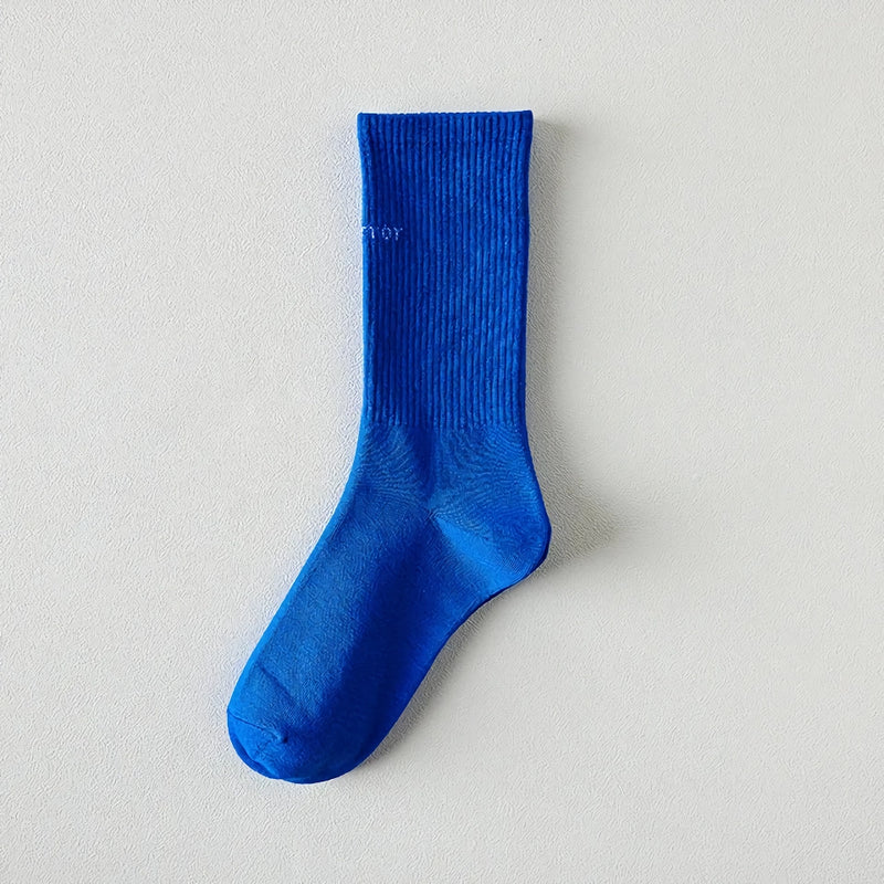 trendy cotton blue Harajuku socks, view 3 - MRSLM