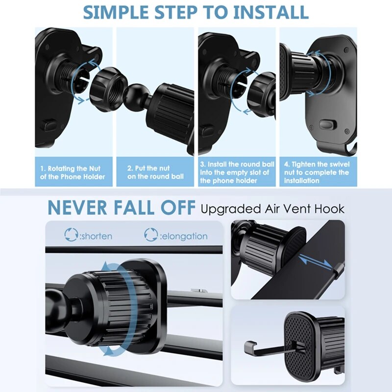 360-degree gravity car phone holder, view 6 - MRSLM