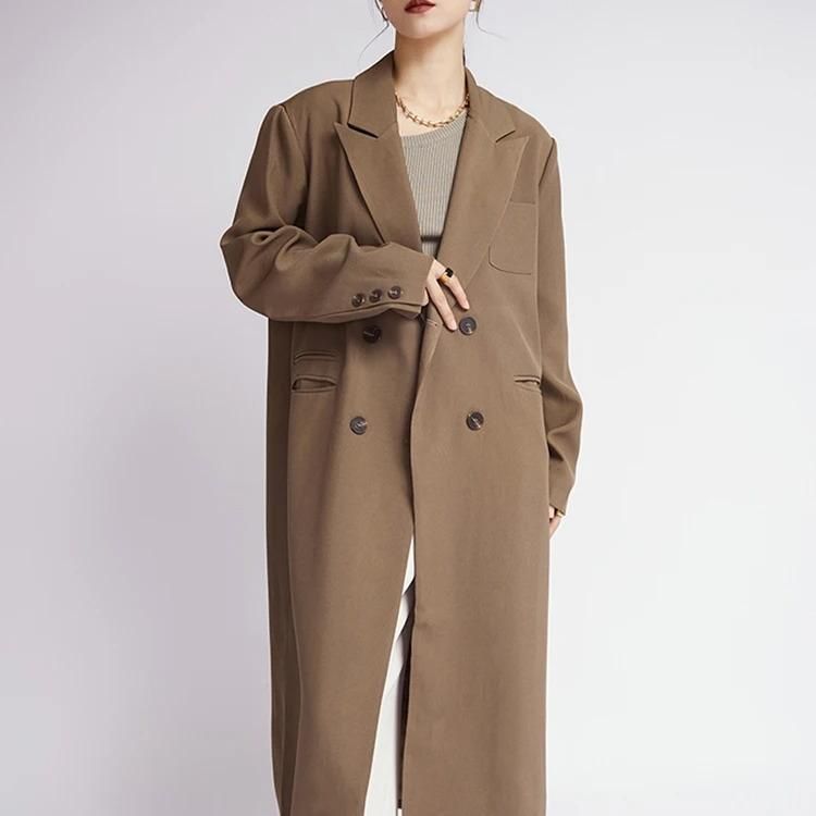 coffee trench coat for women - MRSLM