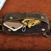 Men's leather phone and camera chest bag, view 4 - MRSLM