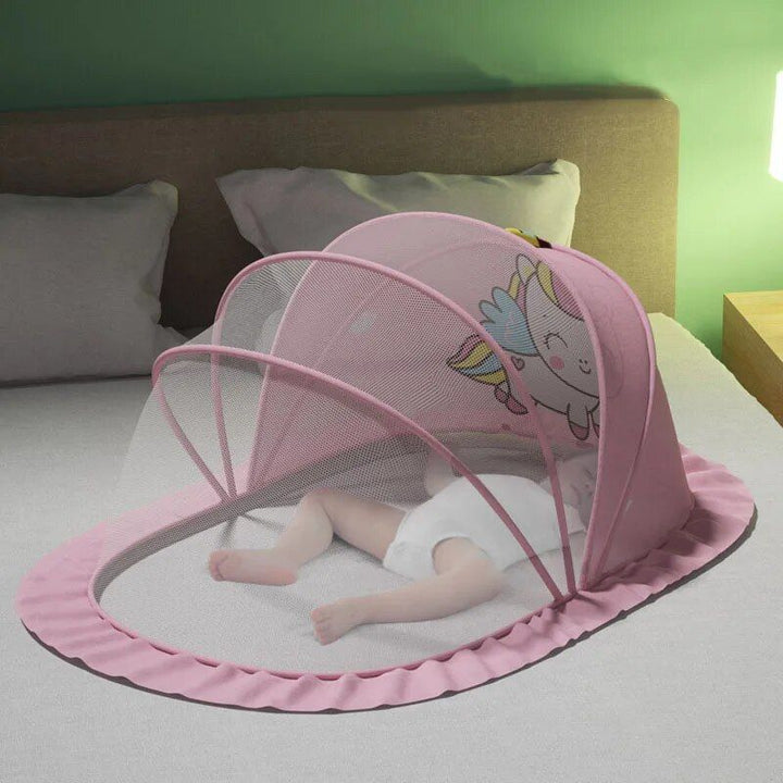 Foldable Baby Mosquito Net Canopy: Cartoon-Designed Protection for Infants