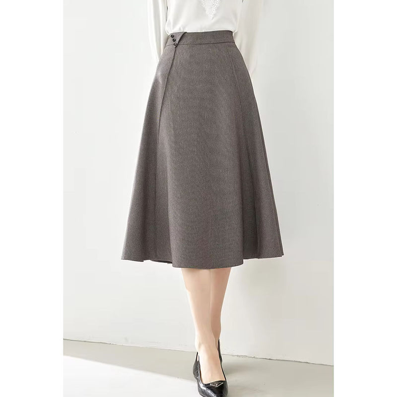 coffee plaid midi skirt for women, view 4 - MRSLM