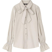 long sleeve casual office blouse, view 2 - MRSLM