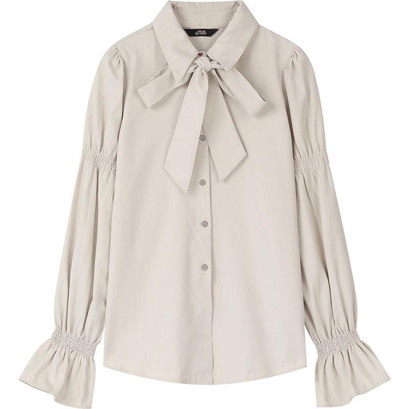 long sleeve casual office blouse, view 2 - MRSLM