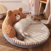 bear shaped cozy pet bed, view 6 - MRSLM