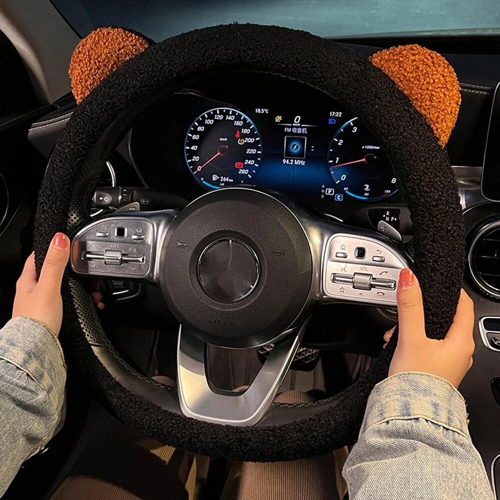 Plush Car Steering Wheel Cover