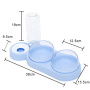 pet feeder with tilted double bowls, view 3 - MRSLM