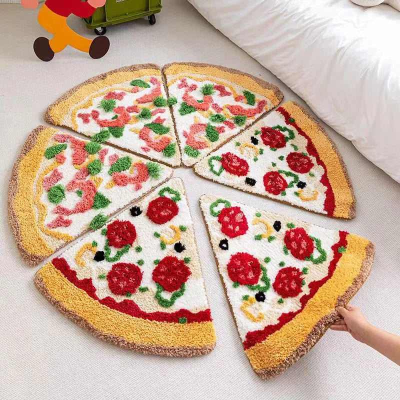 Fluffy tufted pizza bath mat - MRSLM