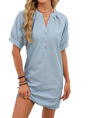 women's v-neck lace-up dress, view 9 - MRSLM