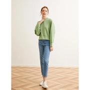 viscose blend O-neck sweatshirt, view 7 - MRSLM