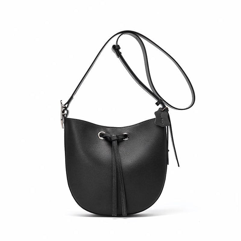 leather bucket handbag, view 2 - MRSLM