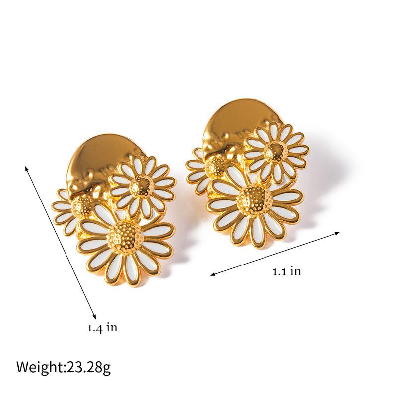 daisy stud earrings, view 2 - MRSLM