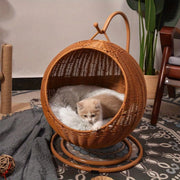 hanging cat hammock bed, view 3 - MRSLM