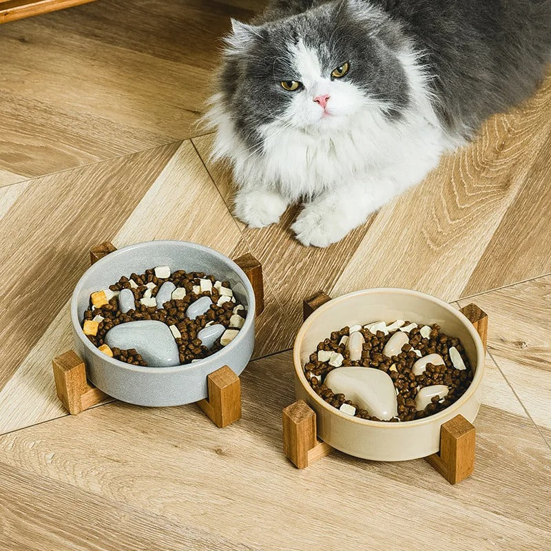 ceramic slow feeder bowl, view 6 - MRSLM