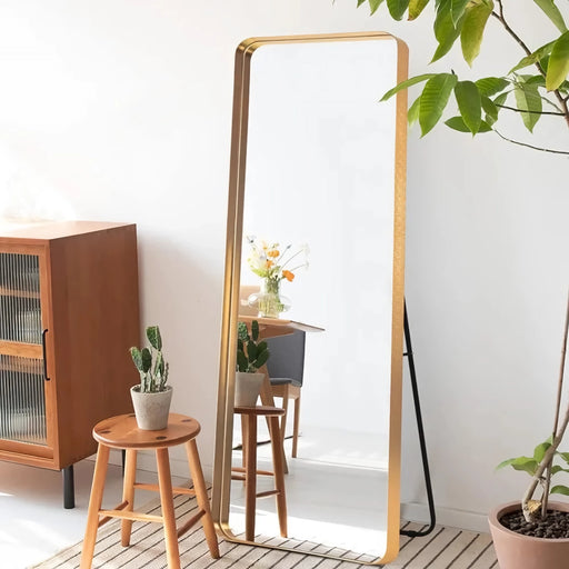 Gold full-length mirror with stand - MRSLM
