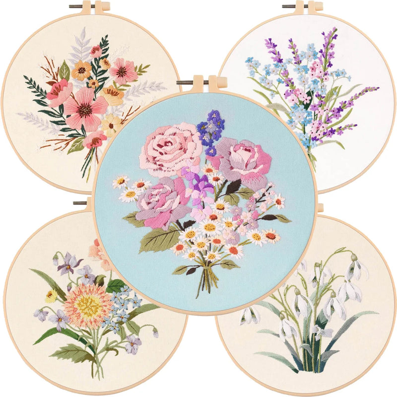 DIY floral embroidery kit for beginners, view 10 - MRSLM