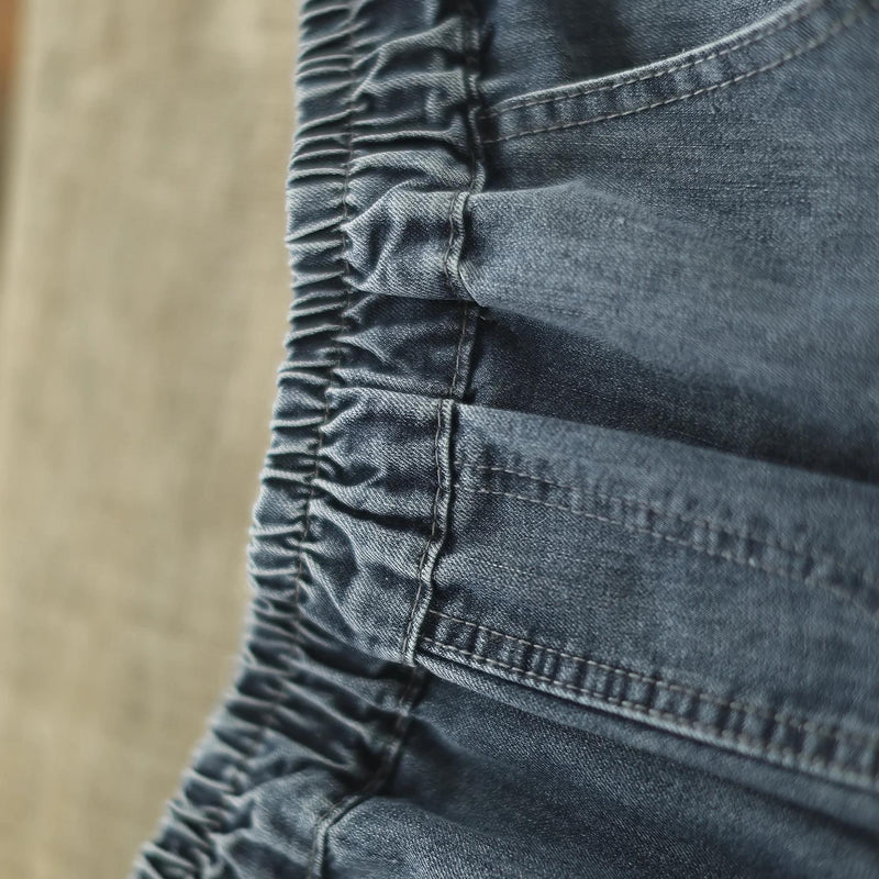 embroidered wide leg denim pants, view 4 - MRSLM