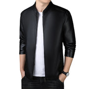 men's loose PU leather coat, view 5 - MRSLM