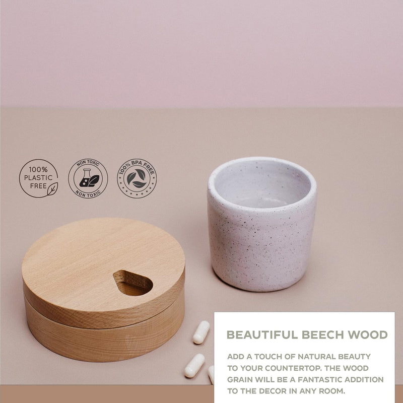 Wooden weekly pill organizer, view 4 - MRSLM