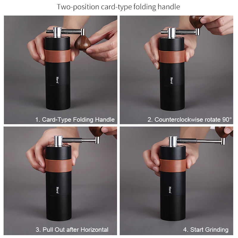 stainless steel hand coffee grinder, view 5 - MRSLM