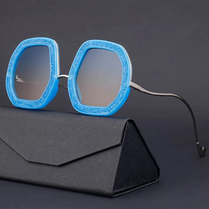 oversized diamond polygon sunglasses, view 12 - MRSLM
