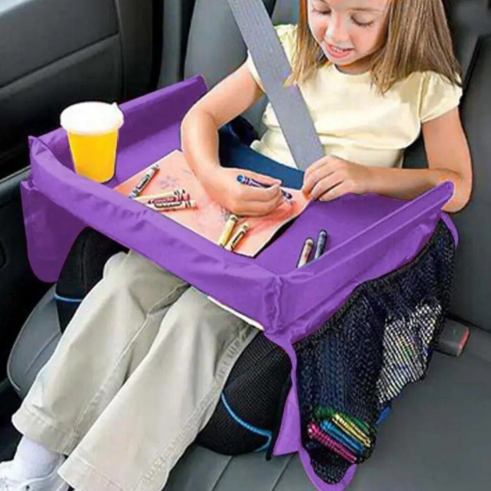 Kids Travel Play & Snack Car Seat Tray Multi-Functional Organizer