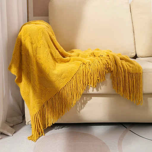 acrylic knit blanket, view 3 - MRSLM
