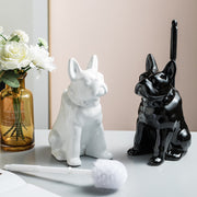 Dog shape toilet brush with ceramic base, view 5 - MRSLM