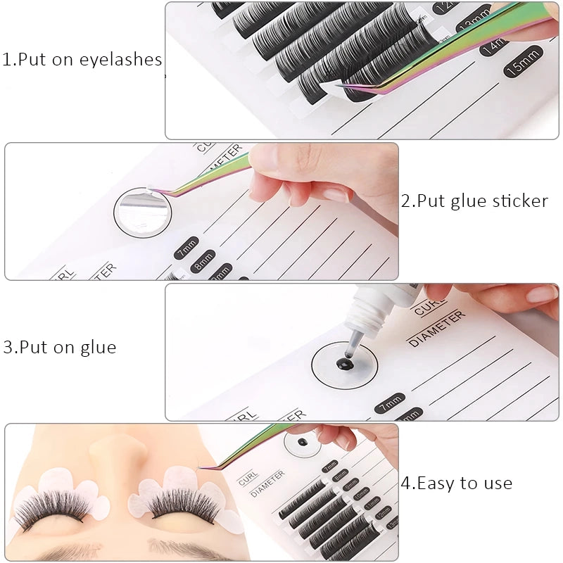 acrylic false eyelashes palette with tick mark stand, view 4 - MRSLM