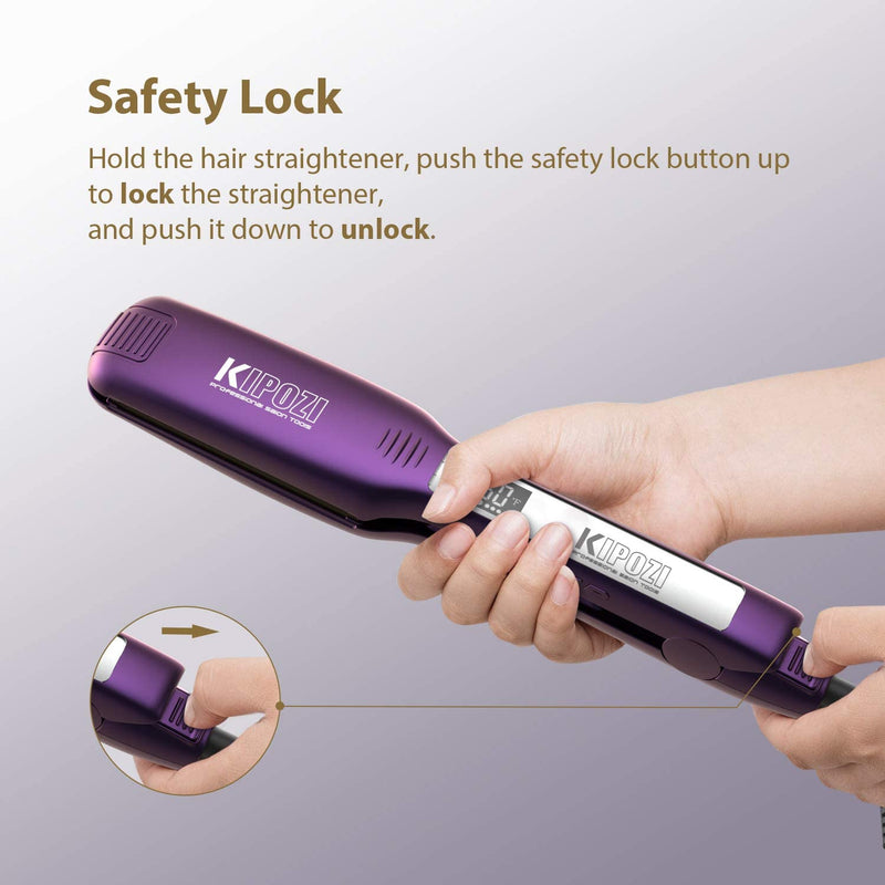 titanium hair straightener with LCD display, view 5 - MRSLM