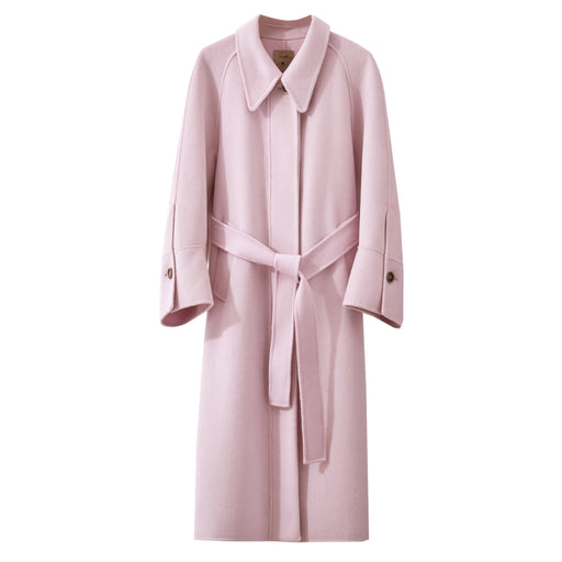 women's long wool coat with belt, view 2 - MRSLM