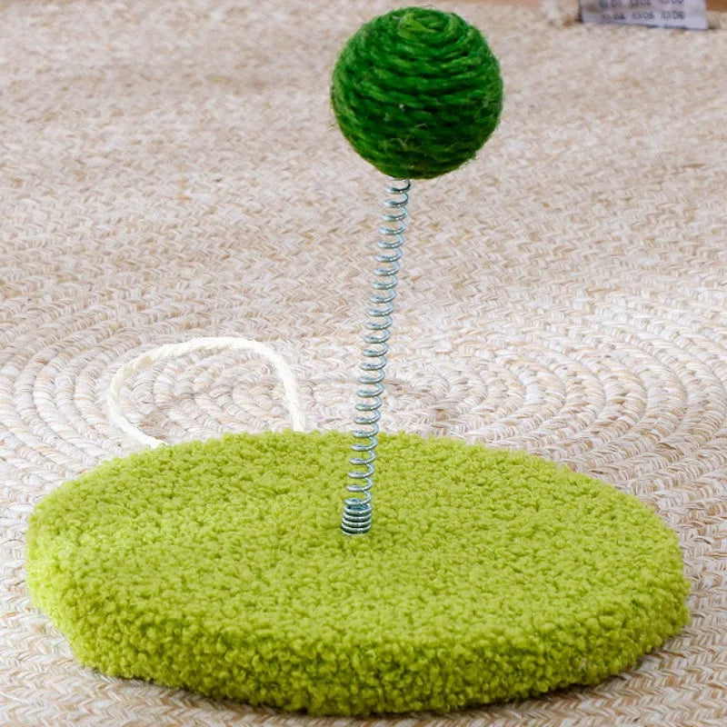 cat scratch board with sisal ball toy, view 4 - MRSLM