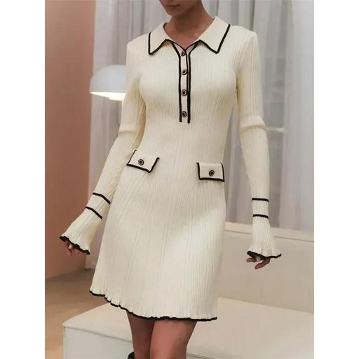 Ruffled knit mini dress, view 3 - MRSLM