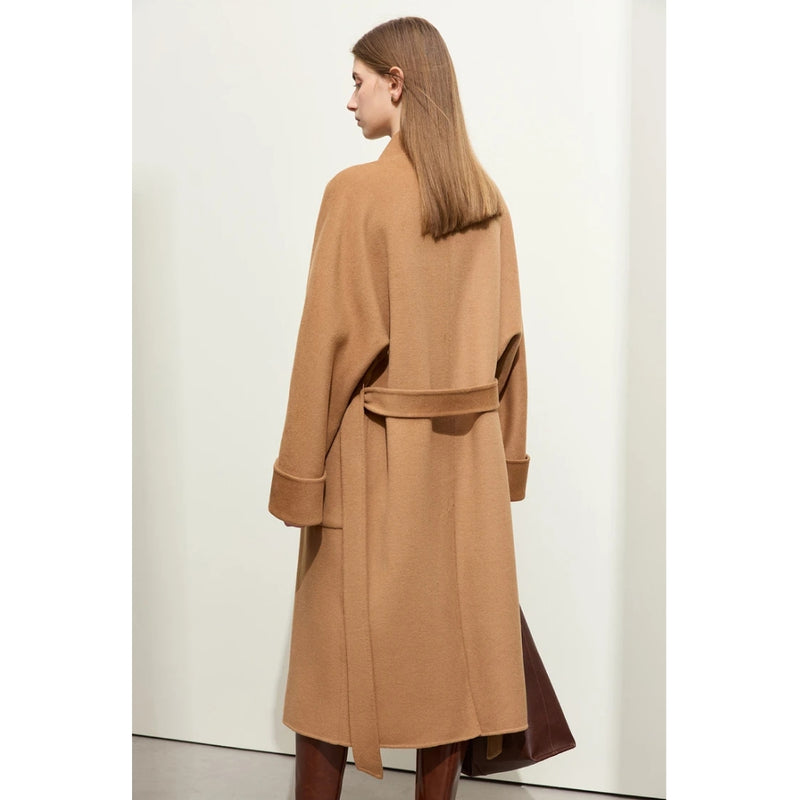 women's long wool coat, view 4 - MRSLM