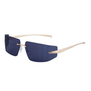 rimless rectangular sunglasses, view 2 - MRSLM