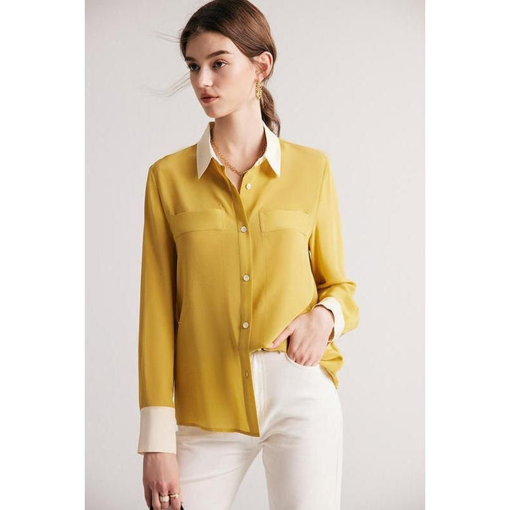 Chic Silk Crepe De Chine Dress Shirt for Women