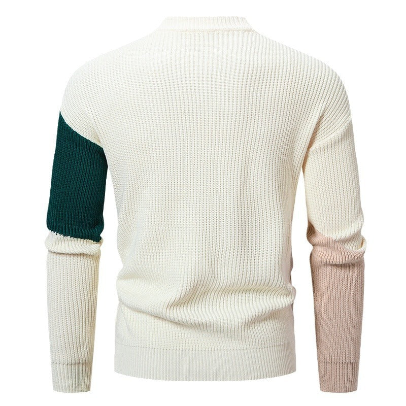 round neck jacquard sweater, view 5 - MRSLM