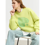 Women's heart print pullover, view 5 - MRSLM